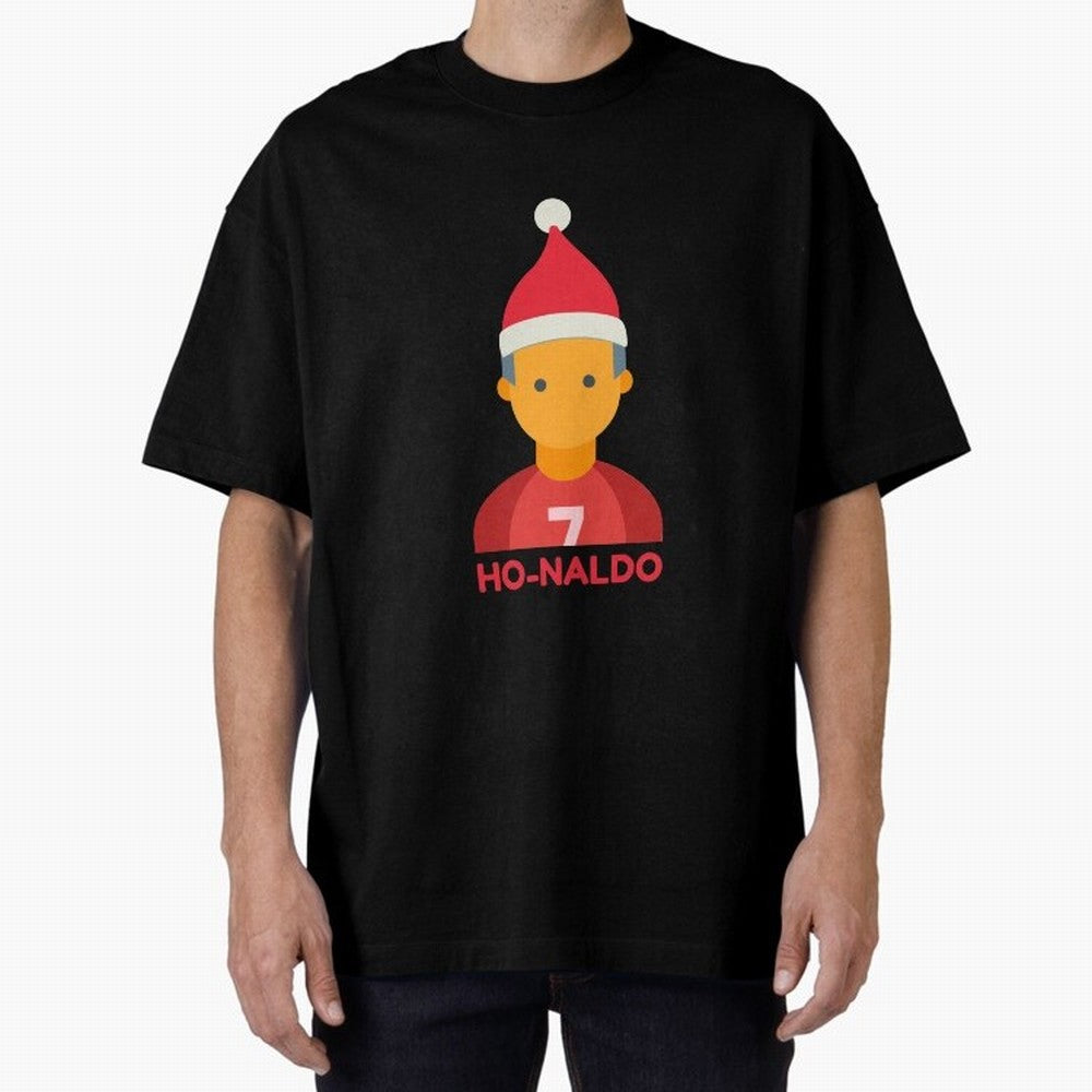 HO-NALDO - Funny Ronaldo Christmas Oversized T-Shirt Celebrate Unforgettable Nights in FIFA World Cup 2026 USA Canada Mexico for Fans of CR7 and Brazil, Bringing Football History, Final Match Energy, Crowd Noise and Once in a Lifetime Moments;