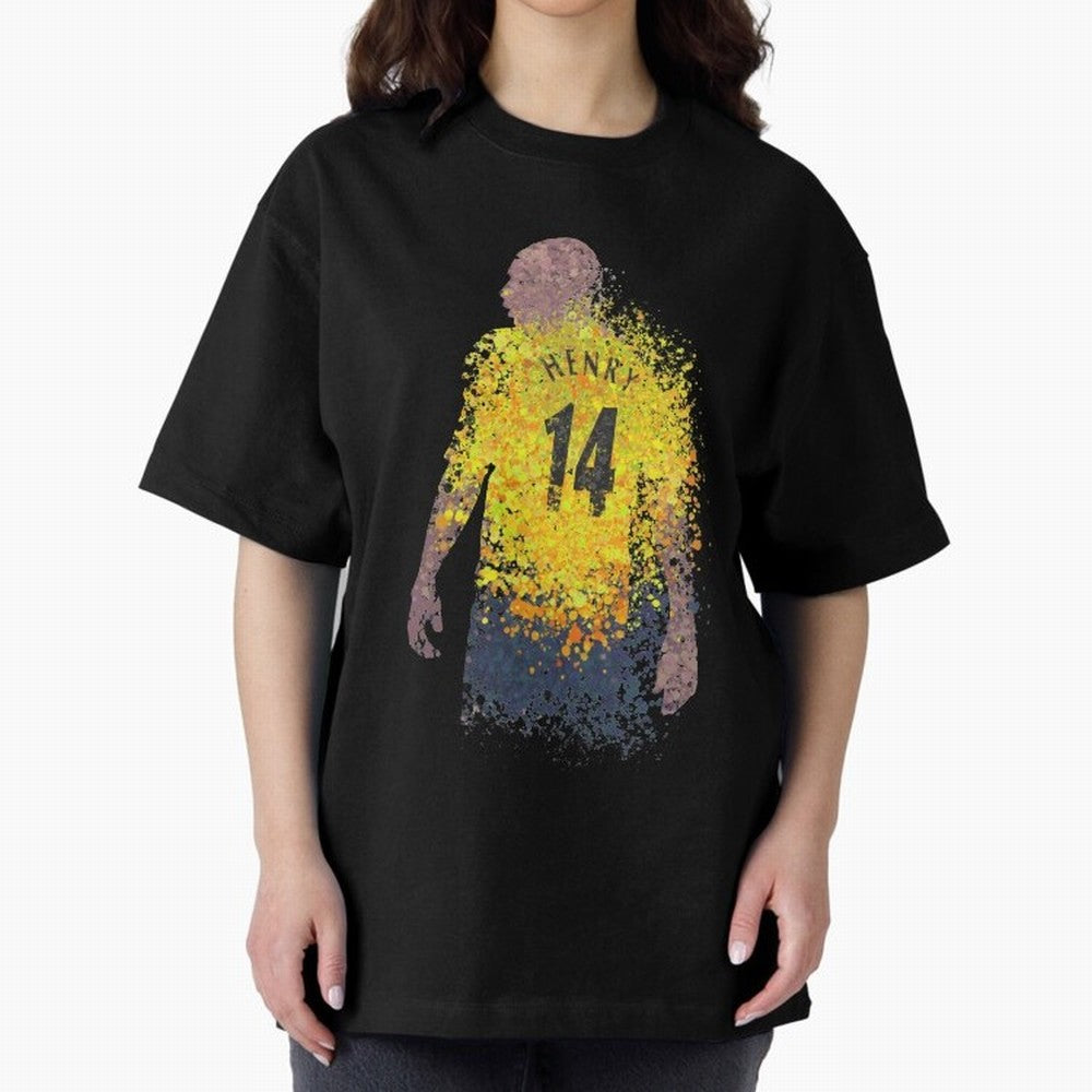 Thierry Henry Arsenal Illustration Oversized T-Shirt Bring a Vintage Feel to FIFA World Cup 2026 for Fans of Neymar, Haaland and Cristiano Ronaldo and France and Portugal, Bringing Supporter Pride, Iconic Celebrations, Legendary Names and Global