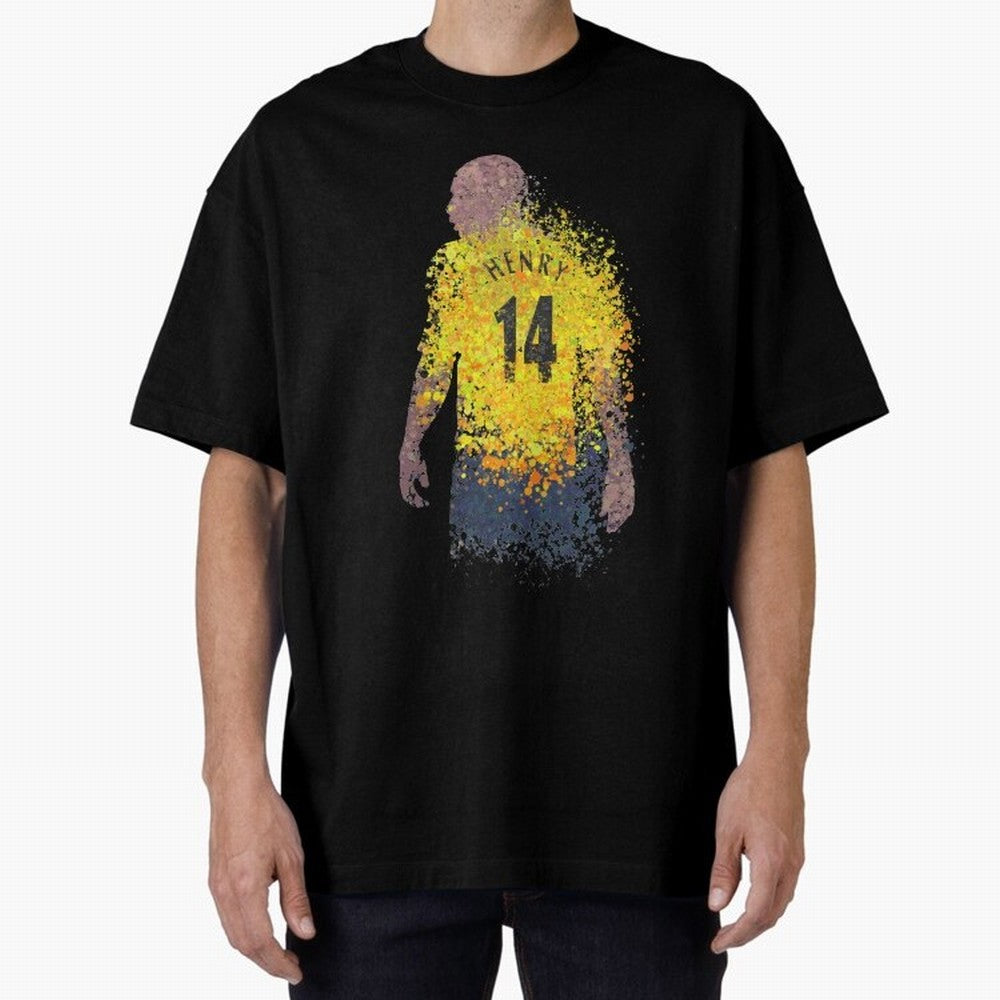 Thierry Henry Arsenal Illustration Oversized T-Shirt Bring a Vintage Feel to FIFA World Cup 2026 for Fans of Neymar, Haaland and Cristiano Ronaldo and France and Portugal, Bringing Supporter Pride, Iconic Celebrations, Legendary Names and Global