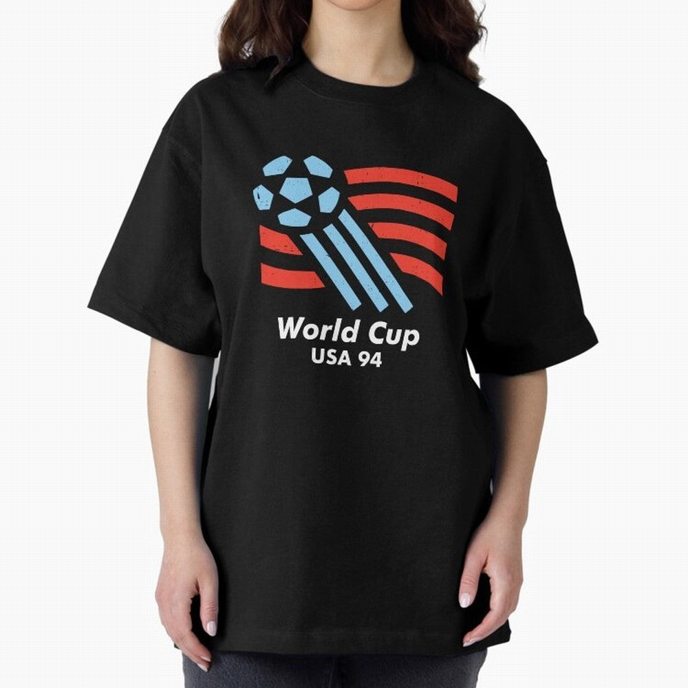 World Cup USA 94 Oversized T-Shirt Support Iconic Players in FIFA World Cup 2026 for Fans of Cristiano Ronaldo, Haaland and CR7 and Portugal, Bringing Championship Spirit, Famous Goals, Roaring Crowds and International Football Unity; Great for