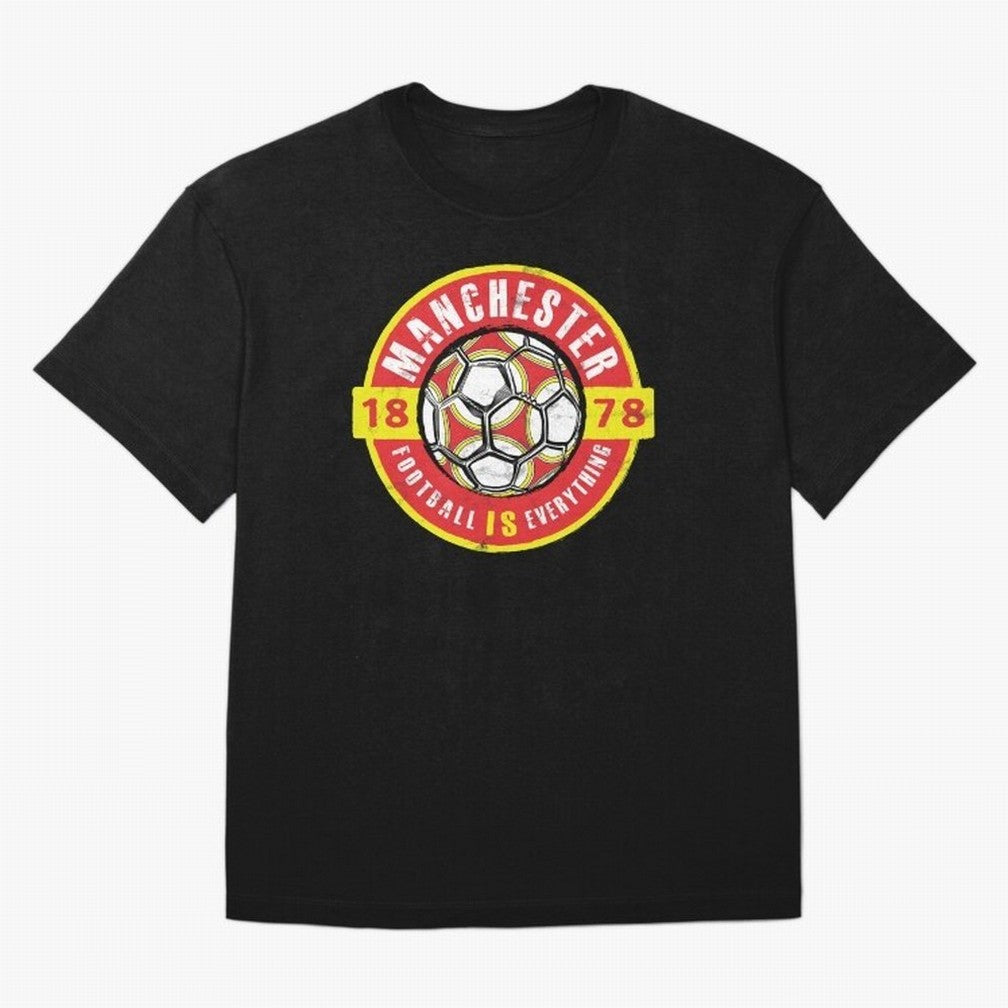 Football Is Everything - Manchester Fan Vintage Oversized T-Shirt Stand Out with Spirit from Global Football Passion for FIFA World Cup 2026 USA Canada Mexico, Celebrating Mbappe, Netherlands, Tournament Hype, Historic Matchups, Family Viewing