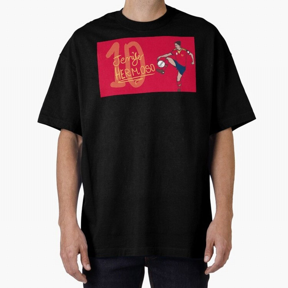 Jennifer Hermoso Oversized T-Shirt Show Your Stadium Side during FIFA World Cup 2026 USA Canada Mexico Connected to CR7 and Messi, Germany Energy, Retro Football Energy, Iconic Rivalries, Trophy Chase Drama and Stadium Atmosphere; Ideal for