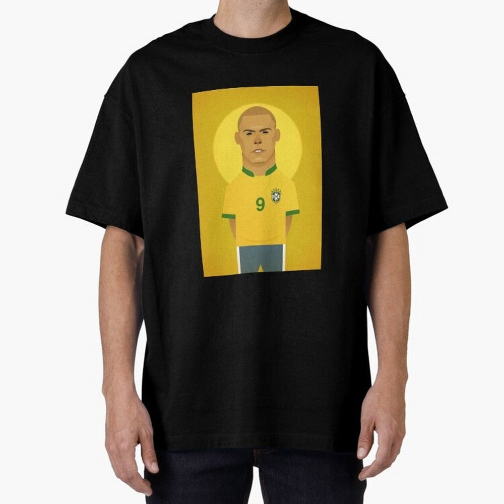 Brazilian Football Player from Milano Oversized T-Shirt Bring Retro Soccer Energy to FIFA World Cup 2026 USA Canada Mexico for Fans of Cristiano Ronaldo, Haaland and CR7 and Spain and Netherlands, Bringing Game Day Rituals, Football Legends,