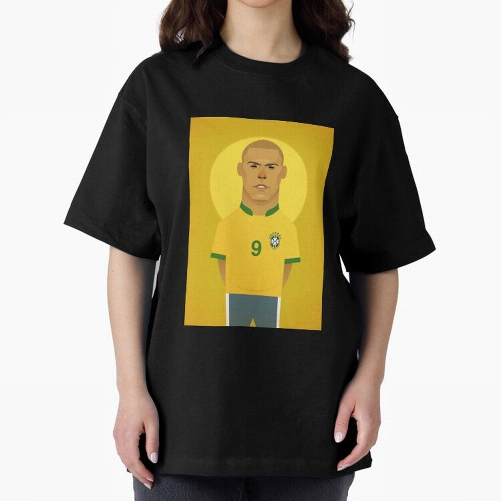 Brazilian Football Player from Milano Oversized T-Shirt Bring Retro Soccer Energy to FIFA World Cup 2026 USA Canada Mexico for Fans of Cristiano Ronaldo, Haaland and CR7 and Spain and Netherlands, Bringing Game Day Rituals, Football Legends,
