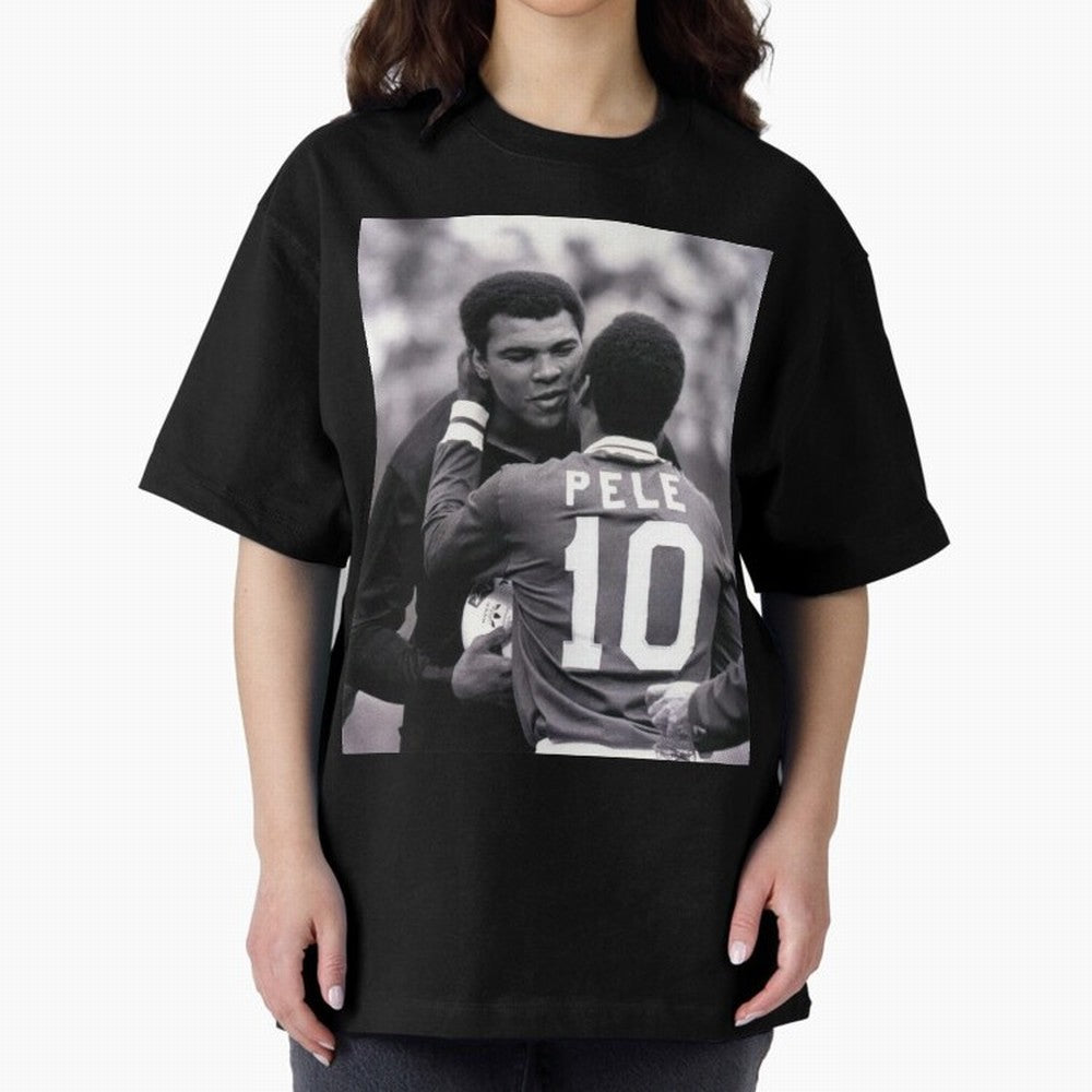 The Boxing Legend Meet The Football Legend Poster Oversized T-Shirt Live the Energy of FIFA World Cup 2026 Group Stage Made for Haaland, Argentina and Brazil Energy, Stadium Memories, Football Loyalty, International Chants and Championship