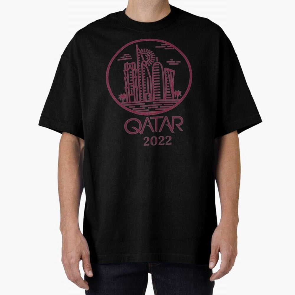 Qatar Welcome Oversized T-Shirt Embrace FIFA World Cup 2026 with Mbappe and Neymar, Spain Energy, Sports Nostalgia, International Competition, Famous Players and Unforgettable Victories; Made for Collectors Who Enjoy Iconic Players, Country Pride,