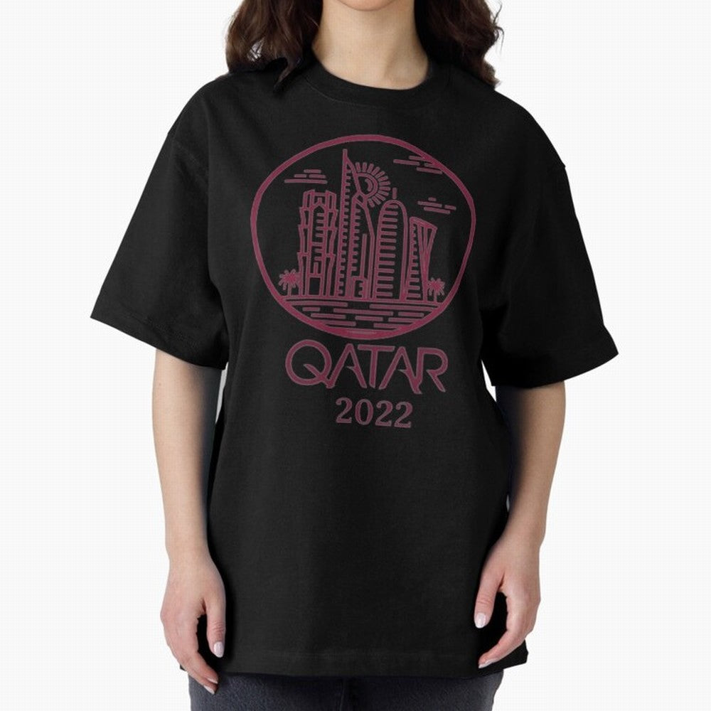 Qatar Welcome Oversized T-Shirt Embrace FIFA World Cup 2026 with Mbappe and Neymar, Spain Energy, Sports Nostalgia, International Competition, Famous Players and Unforgettable Victories; Made for Collectors Who Enjoy Iconic Players, Country Pride,