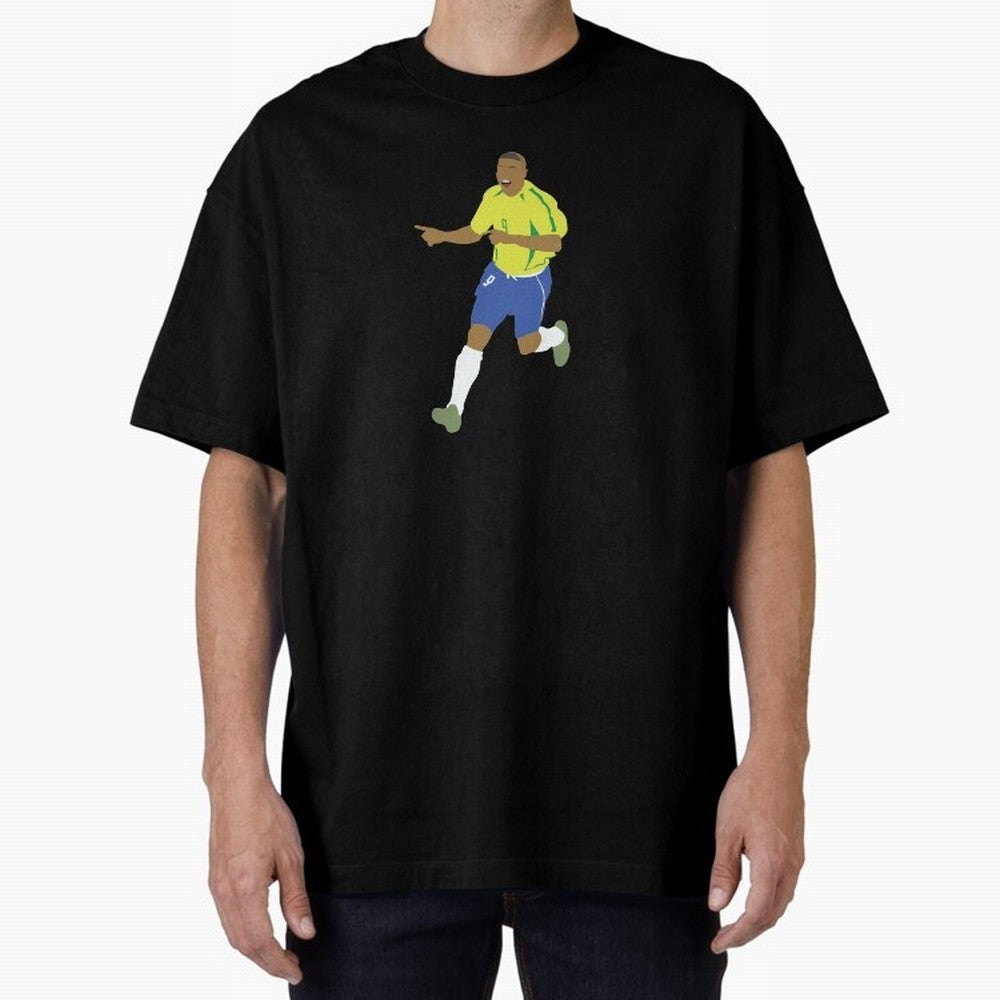 Ronaldo 'Il Fenomeno' Brazil Legend 9 Oversized T-Shirt Relive FIFA World Cup 2026 USA Canada Mexico Driven by Mbappe and Neymar, Brazil Energy, Football Festival Excitement, Trophy Ambitions, Country Rivalries and Star Player Buzz; Made for Die