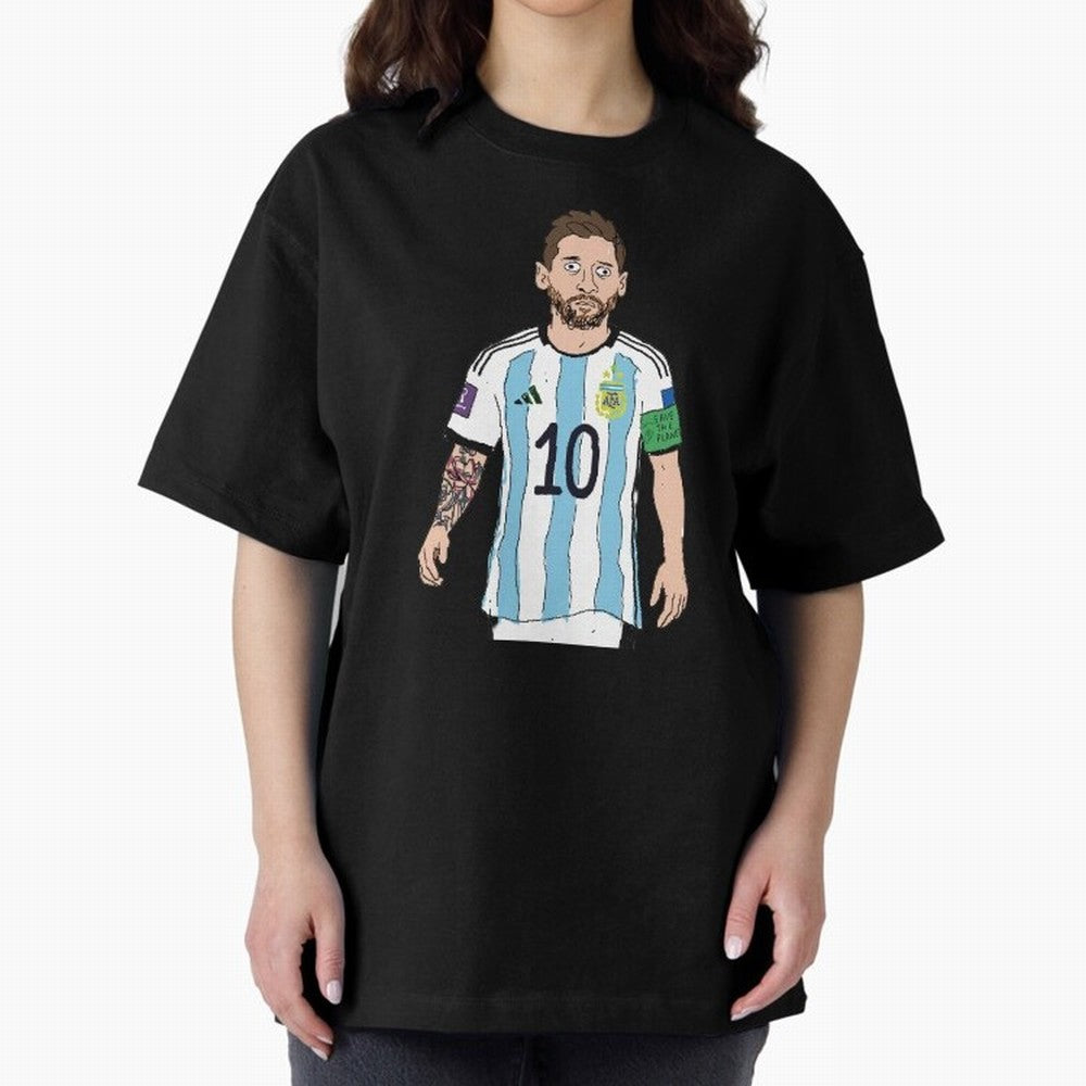 Badly Drawn Messi Classic T-Shirt Follow Every Goal of FIFA World Cup 2026 Group Stage for Fans of Cristiano Ronaldo and Argentina, Bringing Football History, Final Match Energy, Crowd Noise and Once in a Lifetime Moments; Created for Match Day