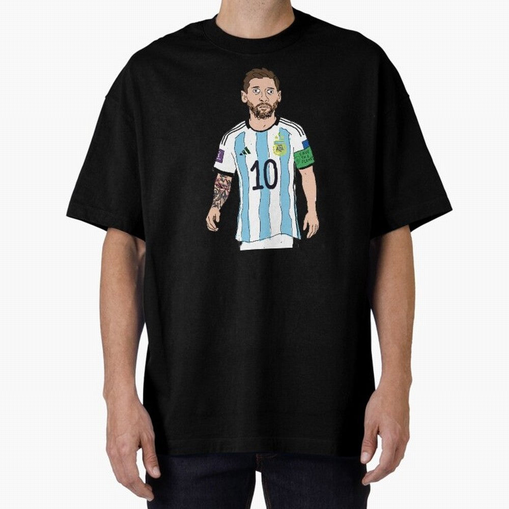 Badly Drawn Messi Classic T-Shirt Follow Every Goal of FIFA World Cup 2026 Group Stage for Fans of Cristiano Ronaldo and Argentina, Bringing Football History, Final Match Energy, Crowd Noise and Once in a Lifetime Moments; Created for Match Day