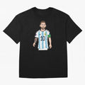 Badly Drawn Messi Classic T-Shirt Follow Every Goal of FIFA World Cup 2026 Group Stage for Fans of Cristiano Ronaldo and Argentina, Bringing Football History, Final Match Energy, Crowd Noise and Once in a Lifetime Moments; Created for Match Day