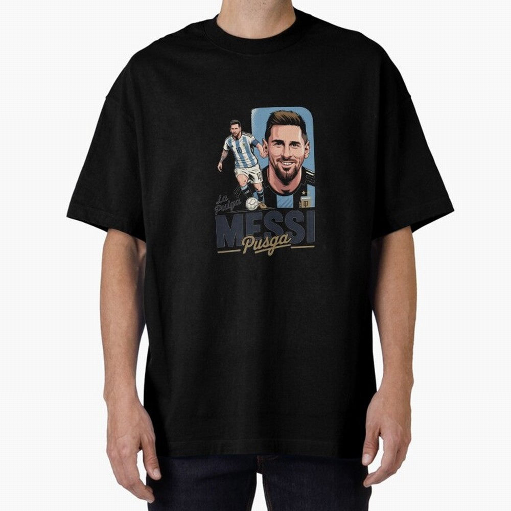 Lionel Messi Argentinian La Pulga Oversized T-Shirt Turn Every Weekend Toward Global Football Passion for FIFA World Cup 2026, Made for Mbappe, Germany, Championship Spirit, Famous Goals, Roaring Crowds and International Football Unity; Ideal for