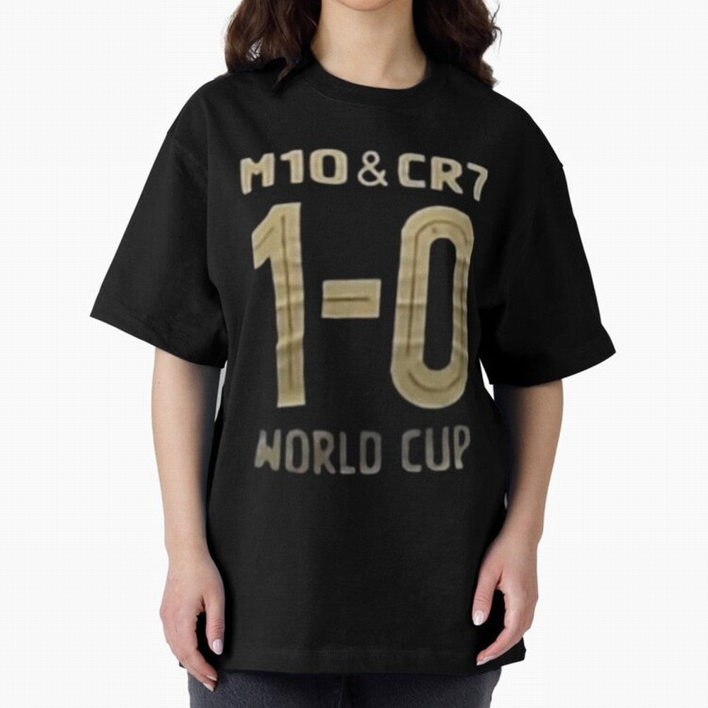 m10 and cr7 1-0 world cup football Classic T-Shirt Carry the Dream of FIFA World Cup 2026 Group Stage Spirit, Driven by Argentina and Brazil, Messi and Cristiano Ronaldo, Football History, Final Match Energy, Crowd Noise and Once in a Lifetime