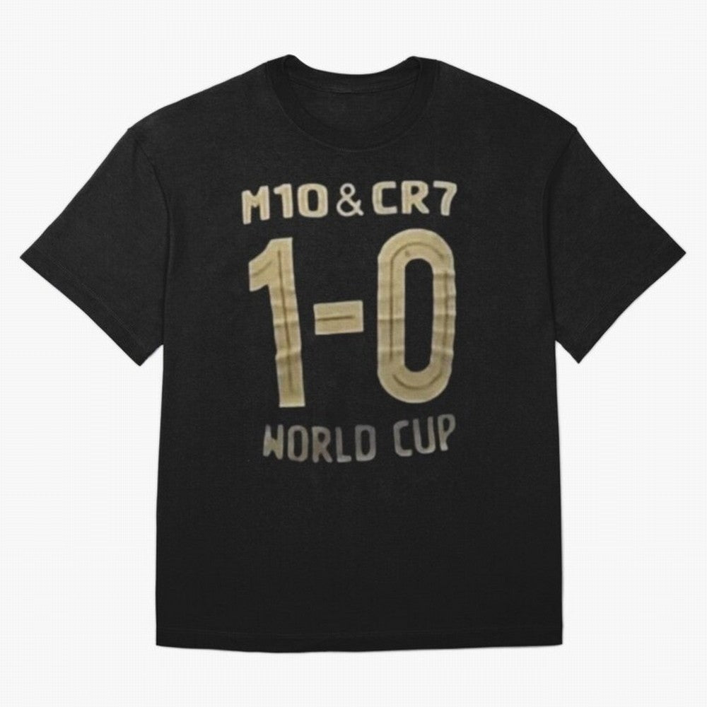 m10 and cr7 1-0 world cup football Classic T-Shirt Carry the Dream of FIFA World Cup 2026 Group Stage Spirit, Driven by Argentina and Brazil, Messi and Cristiano Ronaldo, Football History, Final Match Energy, Crowd Noise and Once in a Lifetime