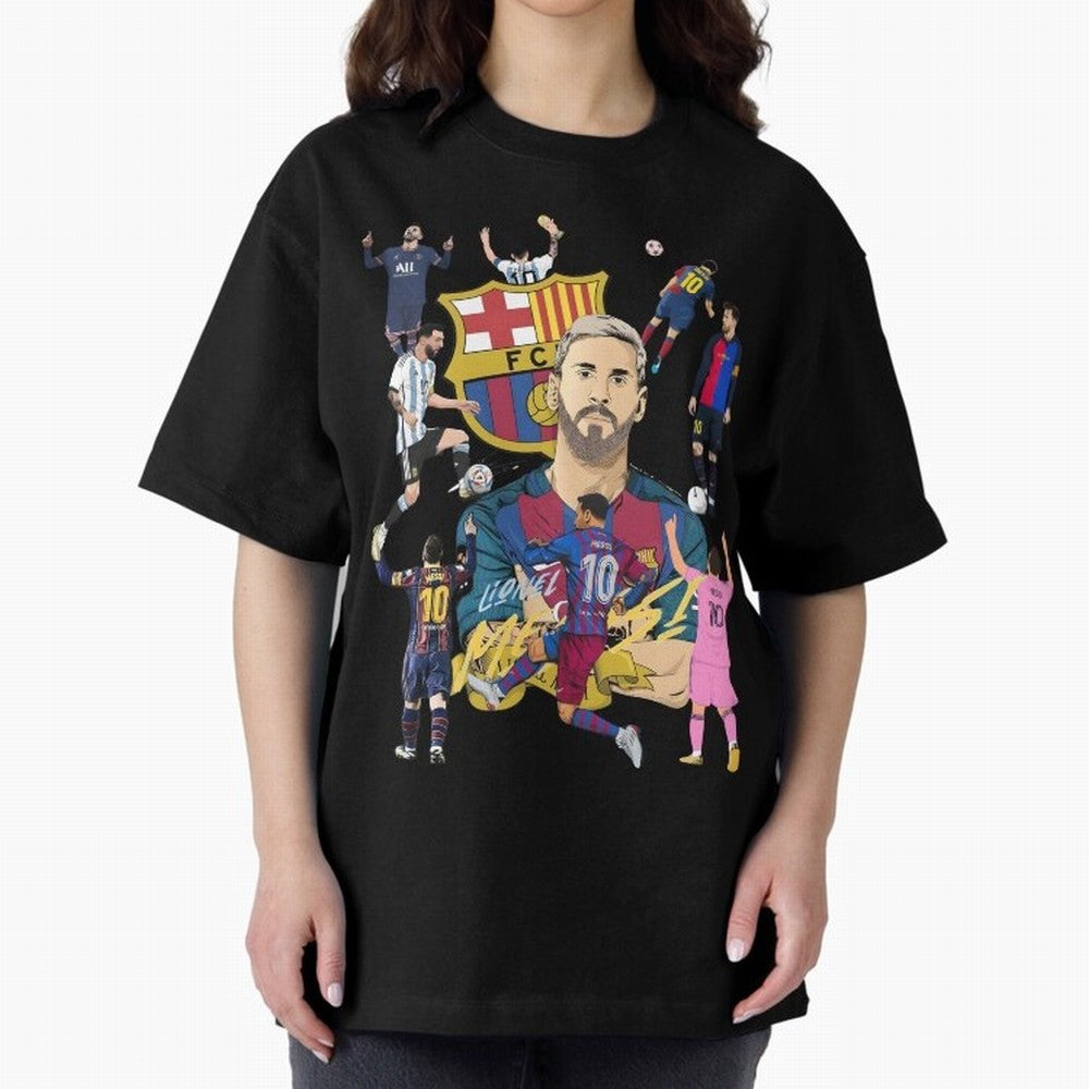 MESSI10 Oversized T-Shirt Embrace the FIFA World Cup 2026 Group Stage Journey through Cristiano Ronaldo, Haaland and CR7 Highlights, Brazil Pride, Championship Spirit, Famous Goals, Roaring Crowds and International Football Unity; Perfect for
