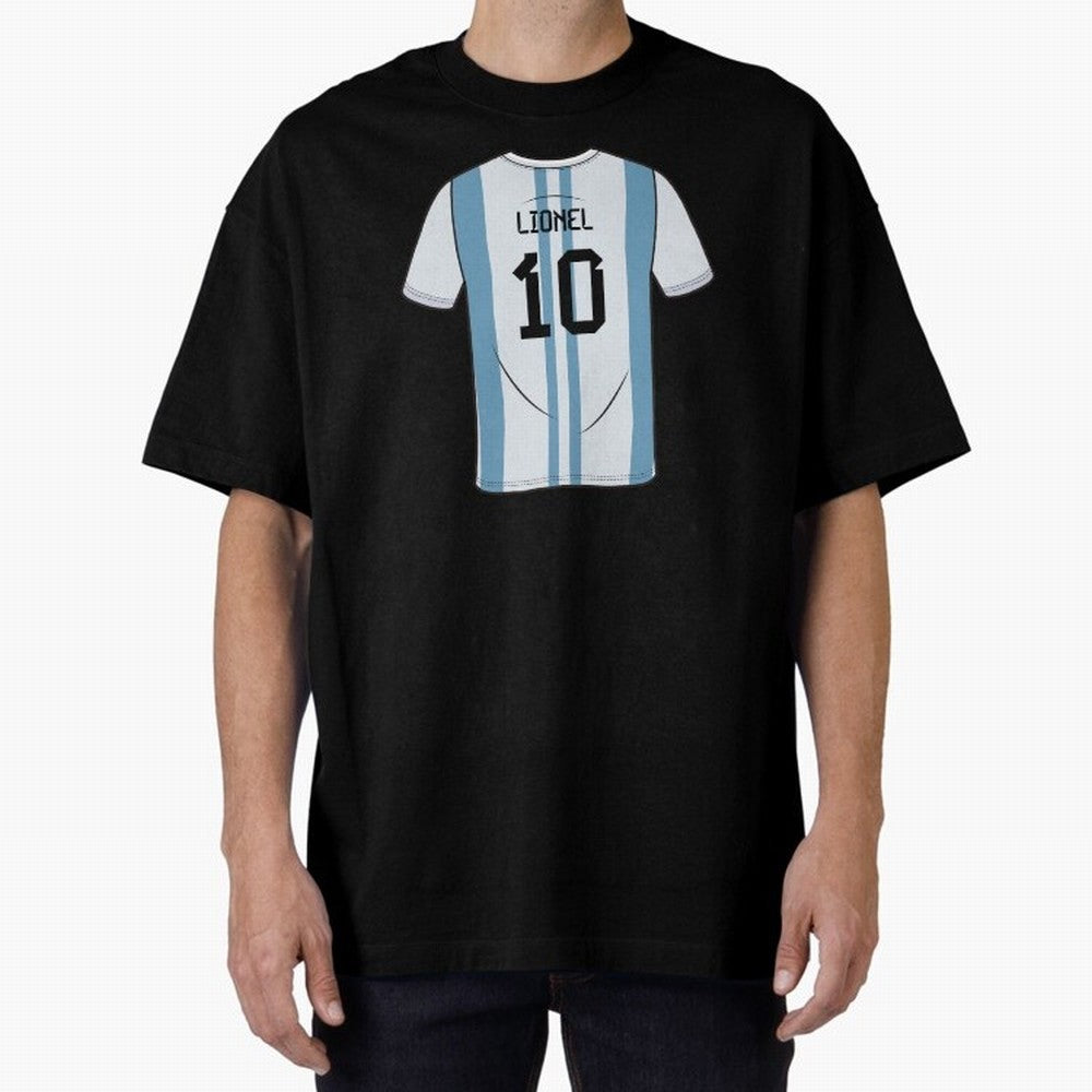 LeoMessi Jersey Illustration 2022 Oversized T-Shirt Join Supporters Worldwide for the FIFA World Cup 2026 Journey through CR7 Highlights, England and Germany Pride, Global Supporter Spirit, Legendary Goals, National Colors and Tournament