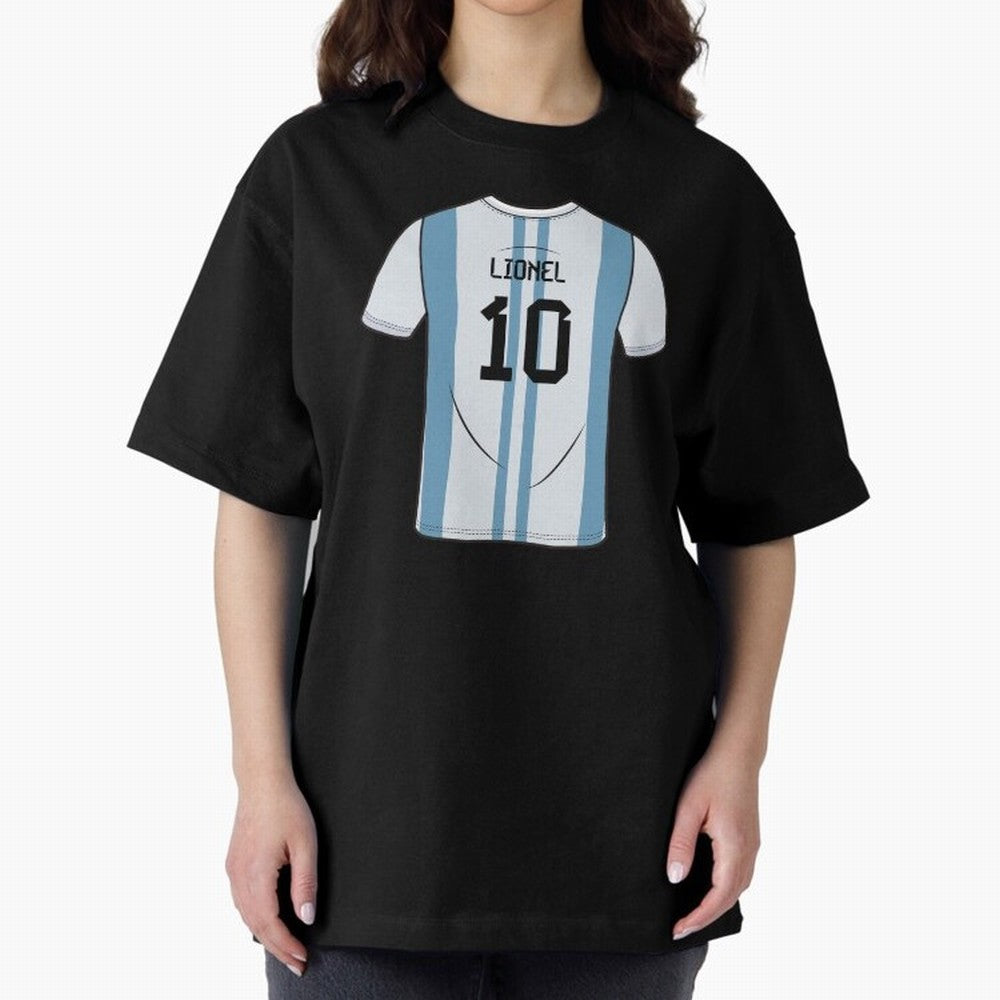 LeoMessi Jersey Illustration 2022 Oversized T-Shirt Join Supporters Worldwide for the FIFA World Cup 2026 Journey through CR7 Highlights, England and Germany Pride, Global Supporter Spirit, Legendary Goals, National Colors and Tournament
