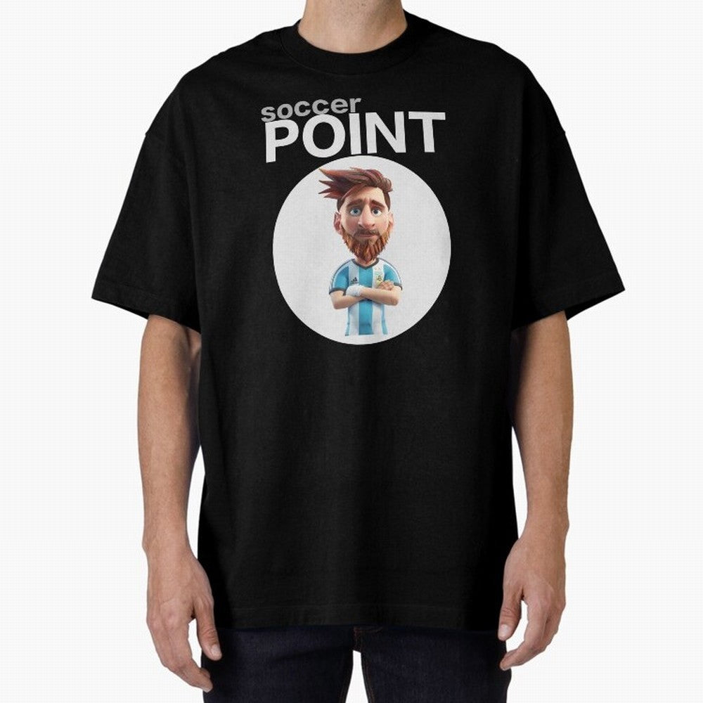 soccer POINT Oversized T-Shirt Capture Global Football Passion for FIFA World Cup 2026 USA Canada Mexico, Capturing Messi, CR7 and Mbappe, England, France and Netherlands, Global Supporter Spirit, Legendary Goals, National Colors and Tournament