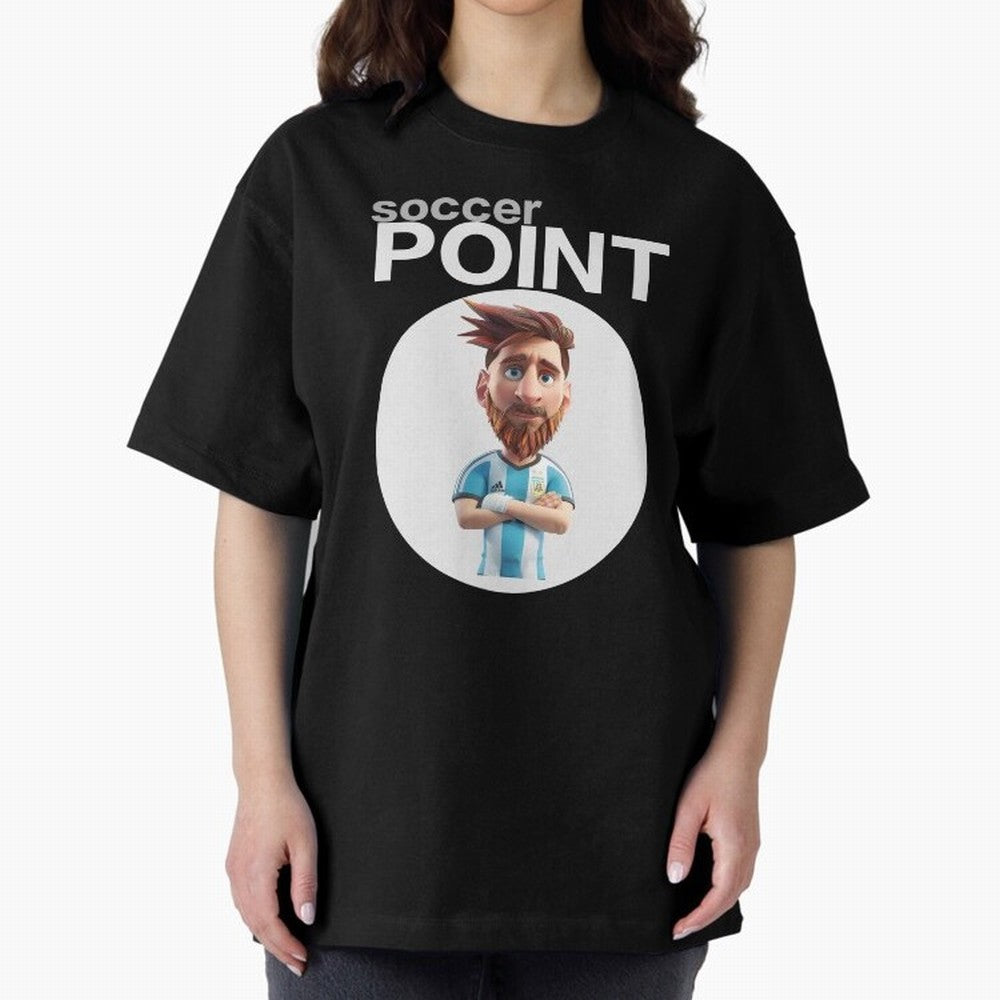 soccer POINT Oversized T-Shirt Capture Global Football Passion for FIFA World Cup 2026 USA Canada Mexico, Capturing Messi, CR7 and Mbappe, England, France and Netherlands, Global Supporter Spirit, Legendary Goals, National Colors and Tournament