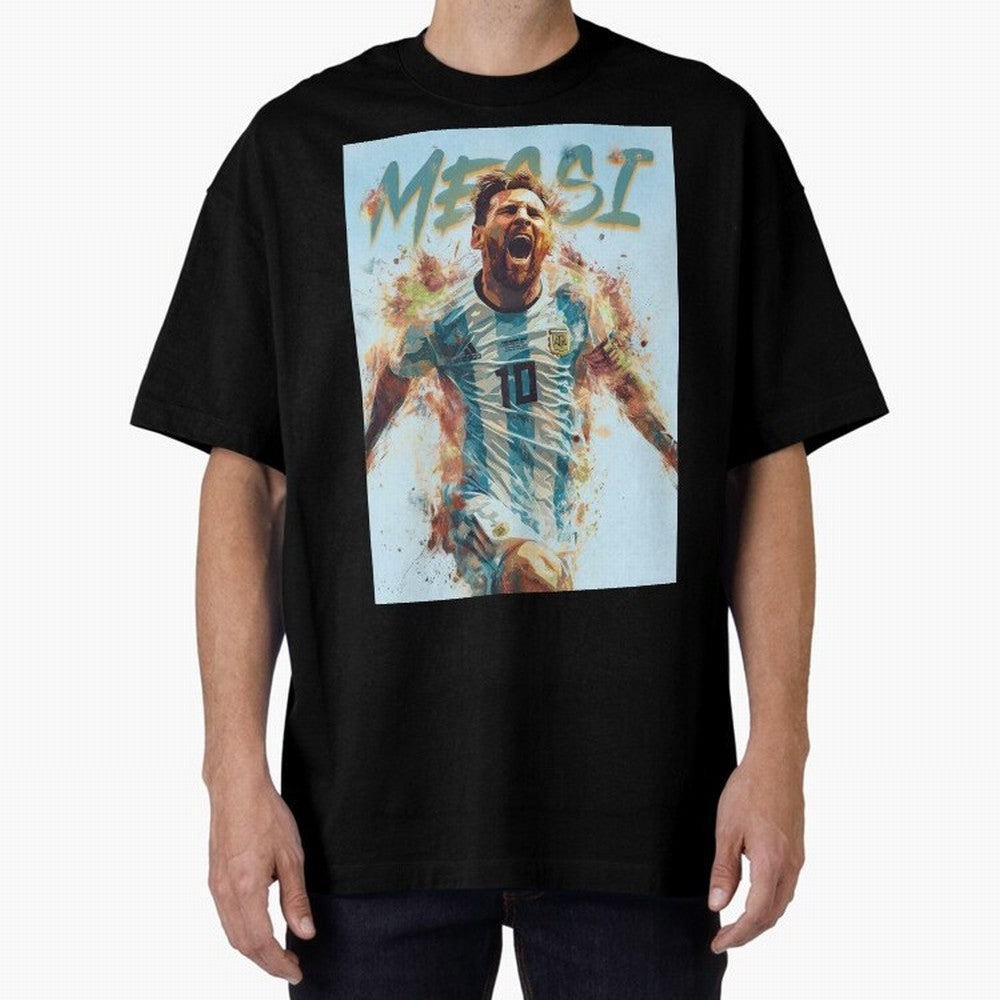 The Messiah Oversized T-Shirt Honor the Beautiful Game during FIFA World Cup 2026 for Fans of Cristiano Ronaldo and Argentina and Brazil, Bringing Football History, Final Match Energy, Crowd Noise and Once in a Lifetime Moments; Made for Die Hard