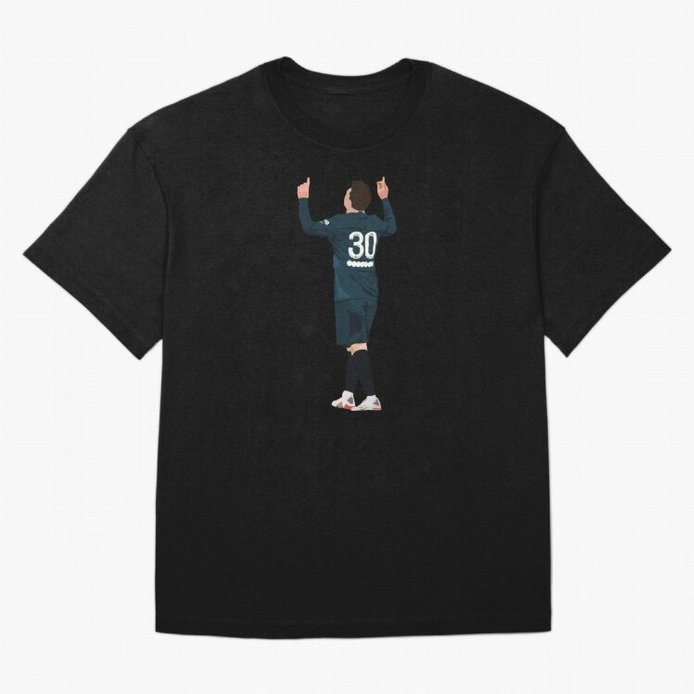 Messi Iconic Illustration Oversized T-Shirt Mark Global Football Passion for FIFA World Cup 2026, Made for Messi, Neymar and Mbappe, France and Portugal, Sports Nostalgia, International Competition, Famous Players and Unforgettable Victories;