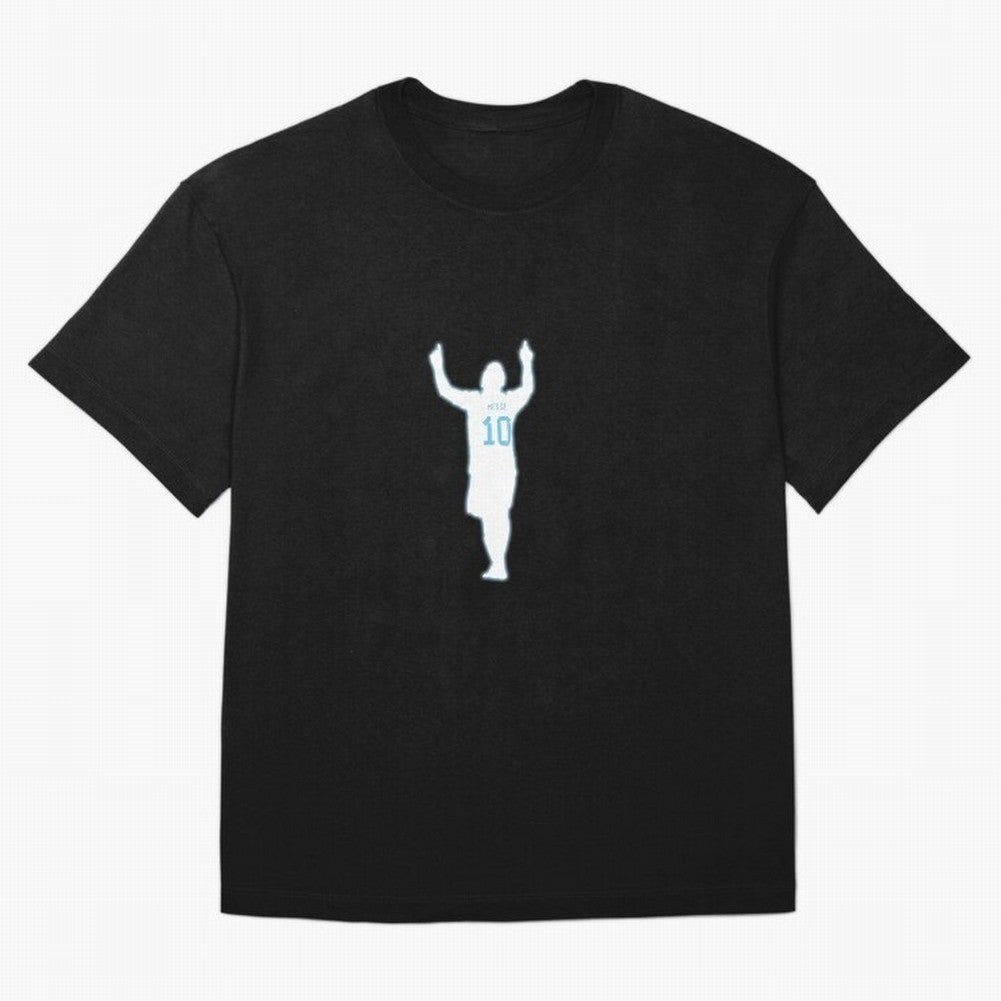 Lionel Messi Iconic Celebration Pose - Argentina Colors Classic T-Shirt Bring a Champion Mindset to FIFA World Cup 2026 Group Stage for Fans of Messi, CR7 and Mbappe and England and Germany, Bringing Global Supporter Spirit, Legendary Goals,