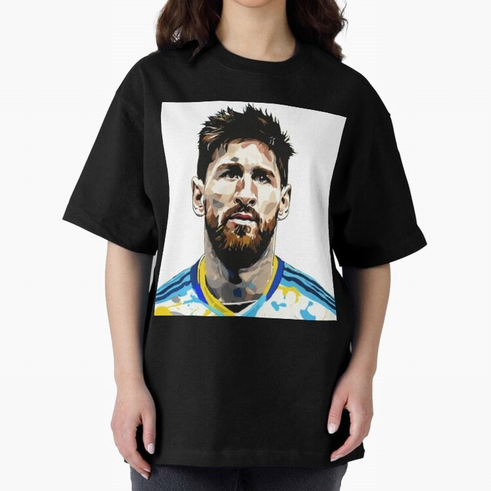 Lionel Messi Oversized T-Shirt Celebrate Football Heritage in Match Day Hype around FIFA World Cup 2026 Group Stage, Mbappe, Netherlands, Worldwide Fan Energy, Dramatic Goals, Stadium Lights and Championship Celebrations; Perfect for Fans,
