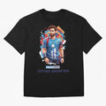 Lionel Messi Captain Argentina Oversized T-Shirt Support Your Favorite Stars during FIFA World Cup 2026 for Fans of Messi, CR7 and Mbappe and England, Bringing Soccer Culture, Superstar Moments, National Team Dreams and Competitive Fire; Made for