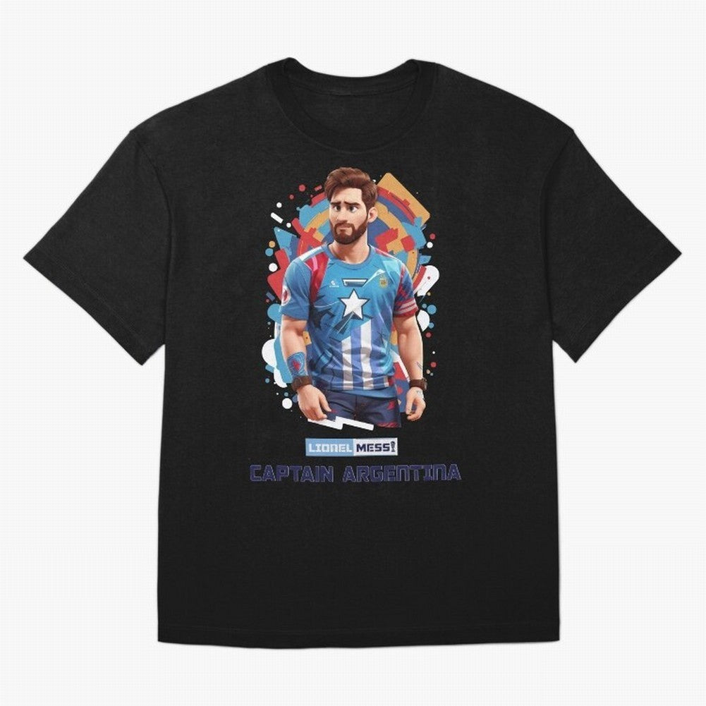 Lionel Messi Captain Argentina Oversized T-Shirt Support Your Favorite Stars during FIFA World Cup 2026 for Fans of Messi, CR7 and Mbappe and England, Bringing Soccer Culture, Superstar Moments, National Team Dreams and Competitive Fire; Made for