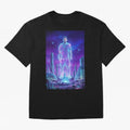 Lionel Messi (GOAT) Hologram in Futuristic Cyberpunk City (Version 5) Classic T-Shirt Fuel Your Fan Pride for FIFA World Cup 2026 Spirit, Centered on England, CR7, Classic Soccer Heritage, Championship Pressure, Fan Loyalty and International Pride;