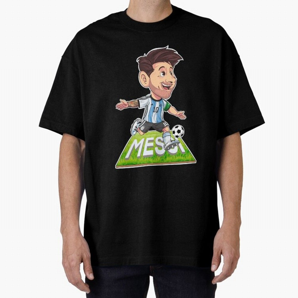 Lionel MESSI Oversized T-Shirt Follow the Road to FIFA World Cup 2026 Group Stage Capturing CR7 and Messi, England Energy, Championship Spirit, Famous Goals, Roaring Crowds and International Football Unity; Great for Watch Parties, Sports Bars,