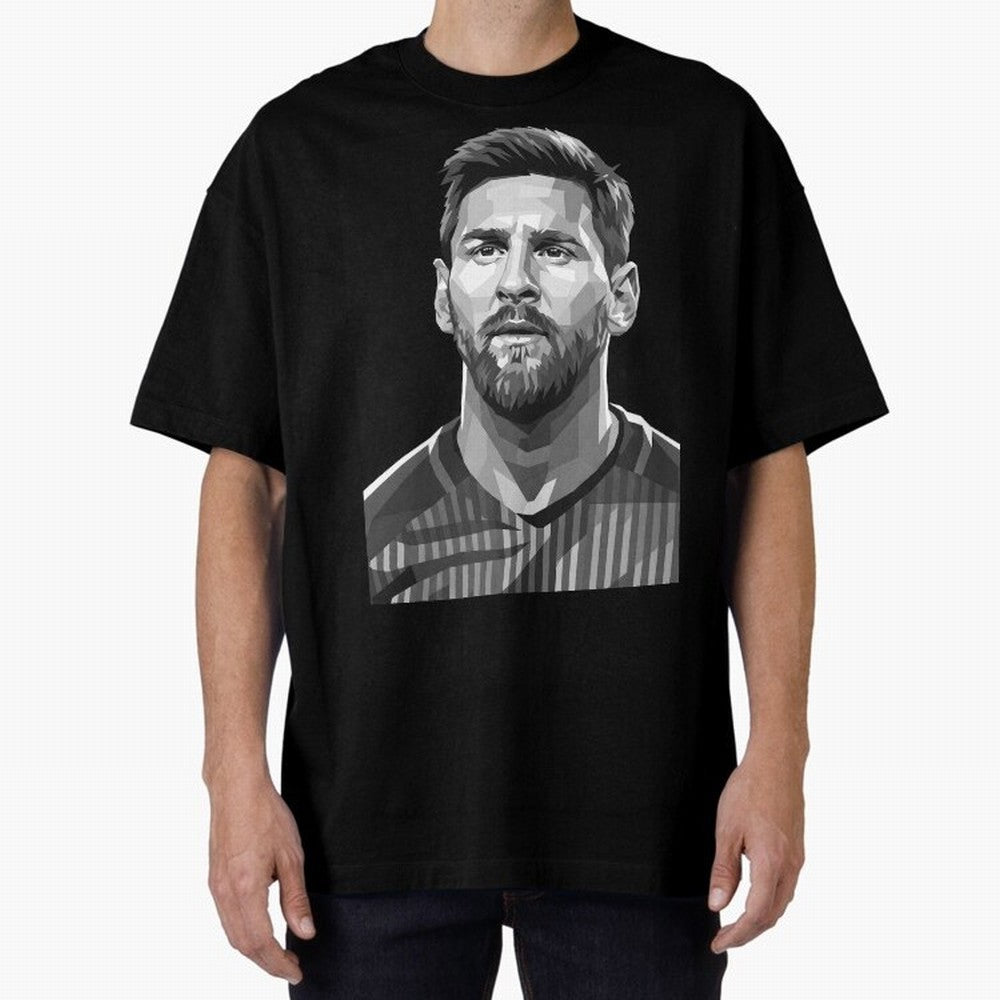 Messi grayscale Oversized T-Shirt Bring Home Match Day Hype around FIFA World Cup 2026 USA Canada Mexico, Messi, Neymar and Mbappe, England, France and Netherlands, Sports Nostalgia, International Competition, Famous Players and Unforgettable