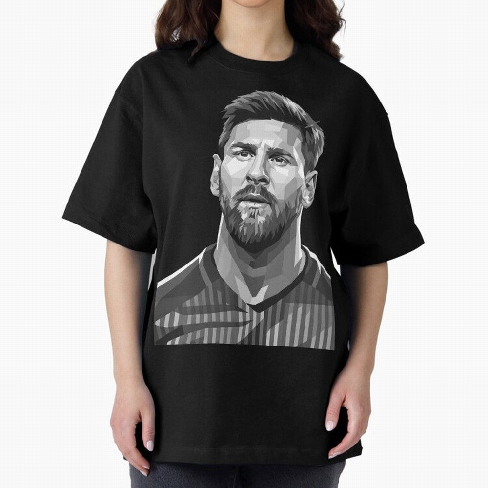 Messi grayscale Oversized T-Shirt Bring Home Match Day Hype around FIFA World Cup 2026 USA Canada Mexico, Messi, Neymar and Mbappe, England, France and Netherlands, Sports Nostalgia, International Competition, Famous Players and Unforgettable