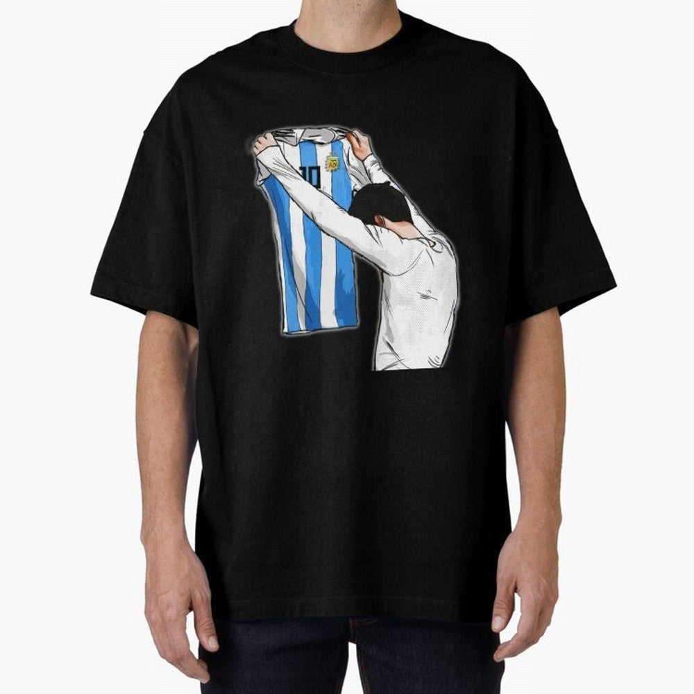 Art Messi Illustration Classic T-Shirt Show Match Day Excitement for Match Day Hype around FIFA World Cup 2026, Mbappe, Argentina and Brazil, Soccer Culture, Superstar Moments, National Team Dreams and Competitive Fire; Perfect for People Who Love