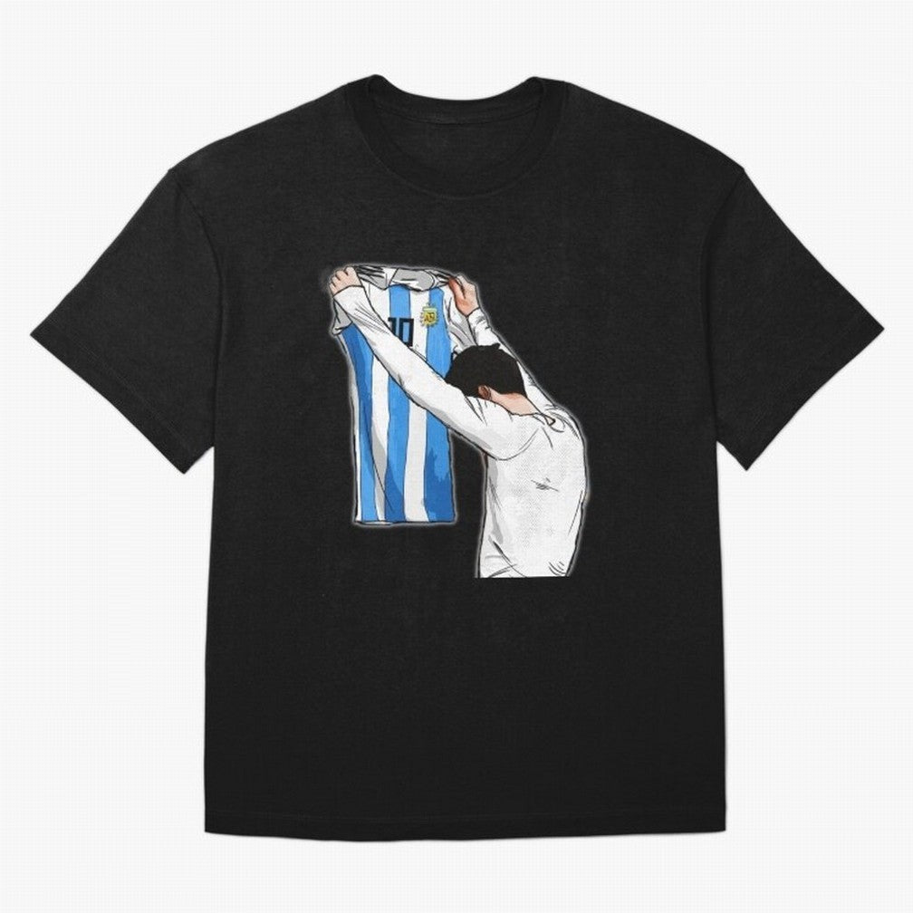 Art Messi Illustration Classic T-Shirt Show Match Day Excitement for Match Day Hype around FIFA World Cup 2026, Mbappe, Argentina and Brazil, Soccer Culture, Superstar Moments, National Team Dreams and Competitive Fire; Perfect for People Who Love