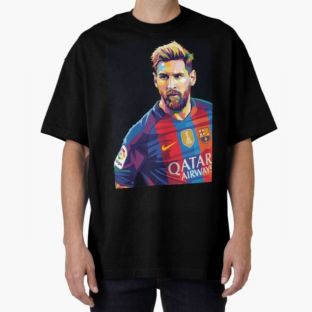 Messi Wpap Oversized T-Shirt Celebrate Classic Football Spirit in the FIFA World Cup 2026 Group Stage Journey through Mbappe Highlights, Argentina, France and Brazil Pride, Sports Nostalgia, International Competition, Famous Players and