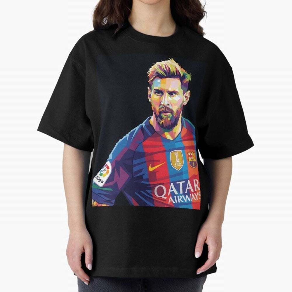 Messi Wpap Oversized T-Shirt Celebrate Classic Football Spirit in the FIFA World Cup 2026 Group Stage Journey through Mbappe Highlights, Argentina, France and Brazil Pride, Sports Nostalgia, International Competition, Famous Players and