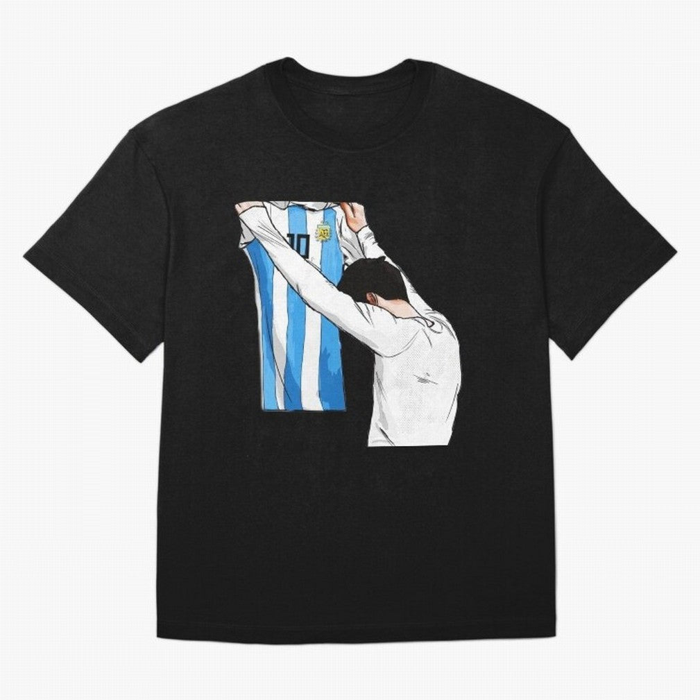 Lionel Messi holding his shirt, Argentina copa america Classic T-Shirt Show Your Love for FIFA World Cup 2026 USA Canada Mexico Spirit, Highlighting Spain, Messi, CR7 and Mbappe, Stadium Chants, National Pride, Trophy Dreams and Unforgettable