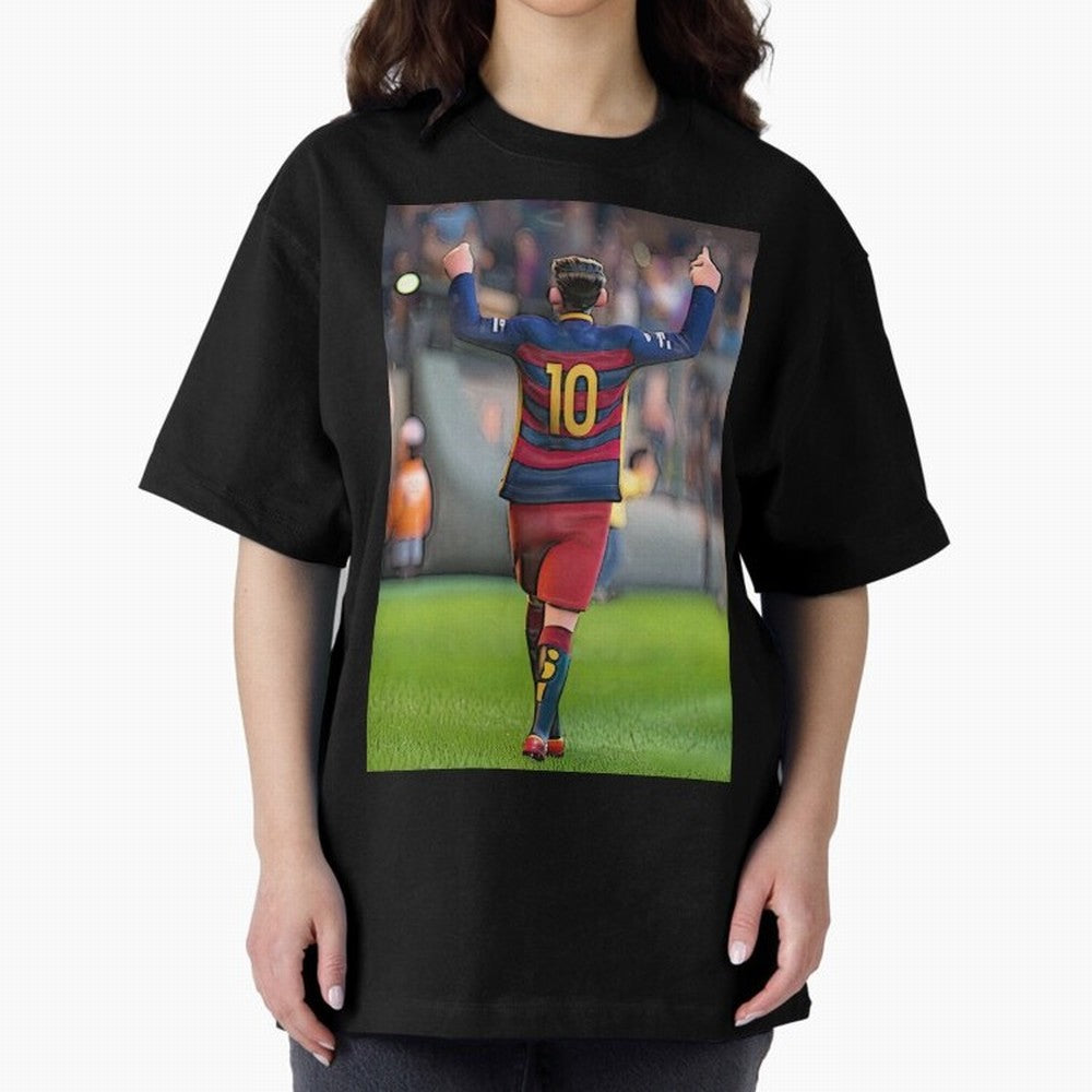 Lionel Messi (2) caricature Oversized T-Shirt Turn Every Weekend Toward the FIFA World Cup 2026 Journey through Neymar, Haaland and Cristiano Ronaldo Highlights, France and Portugal Pride, Football History, Final Match Energy, Crowd Noise and Once