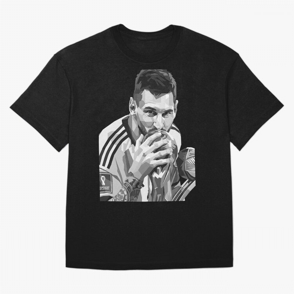 Messi grayscale Oversized T-Shirt Celebrate Golden Goal Energy in FIFA World Cup 2026 USA Canada Mexico for Fans of Mbappe and Neymar and England and Germany, Bringing Game Day Rituals, Football Legends, Country Pride and the Road to the Final;