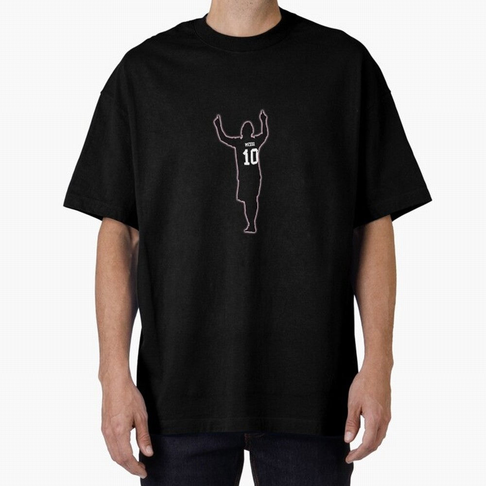 Lionel Messi Iconic Celebration Pose - Inter Miami Colors Classic T-Shirt Mark the FIFA World Cup 2026 USA Canada Mexico Journey through Messi, Neymar and Mbappe Highlights, Brazil Pride, Stadium Memories, Football Loyalty, International Chants and