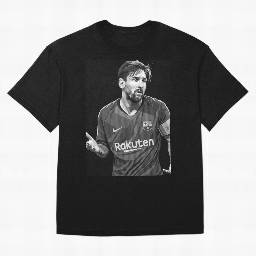 Messi grayscale Oversized T-Shirt Celebrate Football Dreams Across the FIFA World Cup 2026 Journey through Cristiano Ronaldo Highlights, Brazil, Portugal and Argentina Pride, Worldwide Fan Energy, Dramatic Goals, Stadium Lights and Championship