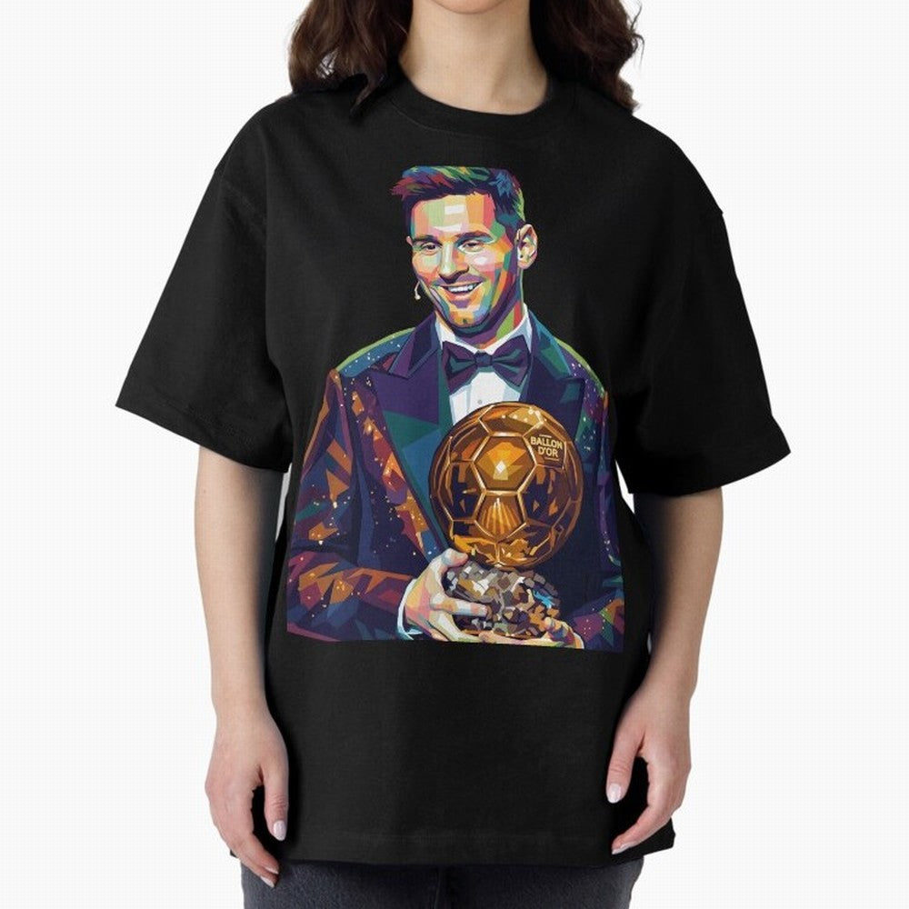 Messi Wpap Oversized T-Shirt Follow Every Goal of Match Day Hype around FIFA World Cup 2026, CR7, England, France and Netherlands, Retro Football Energy, Iconic Rivalries, Trophy Chase Drama and Stadium Atmosphere; Ideal for Football Dads, Football
