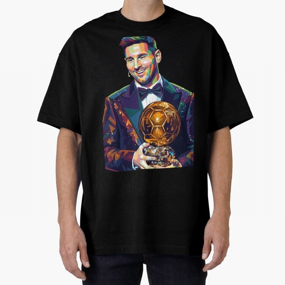 Messi Wpap Oversized T-Shirt Follow Every Goal of Match Day Hype around FIFA World Cup 2026, CR7, England, France and Netherlands, Retro Football Energy, Iconic Rivalries, Trophy Chase Drama and Stadium Atmosphere; Ideal for Football Dads, Football