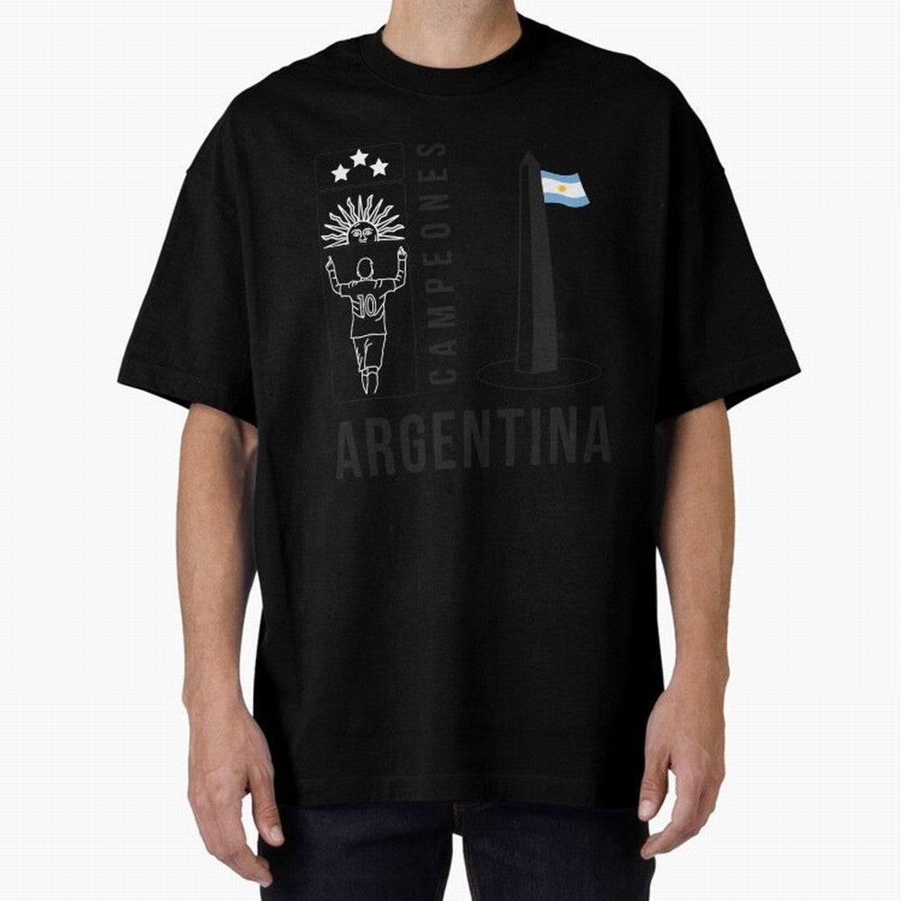 Argentina Campeon Classic T-Shirt Spotlight the FIFA World Cup 2026 Group Stage Journey through Messi and Cristiano Ronaldo Highlights, Argentina Pride, Tournament Hype, Historic Matchups, Family Viewing Parties and Global Sports Pride; Perfect for