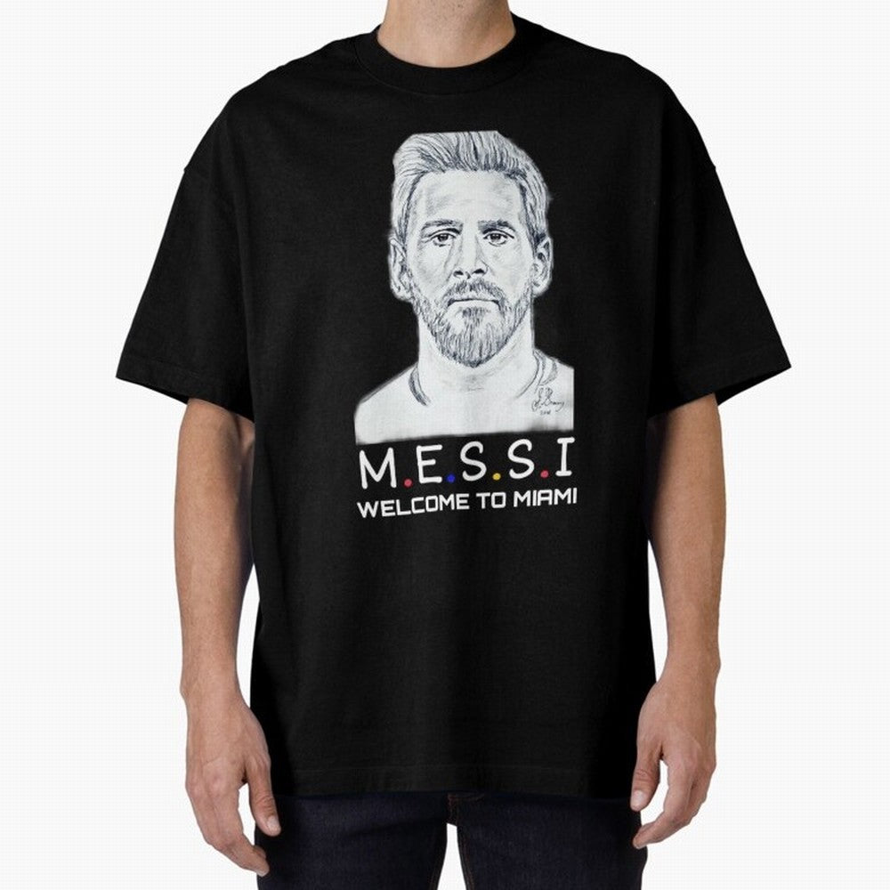 Lionel Messi, welcome to Miami Essential T-Shirt Stand with FIFA World Cup 2026 with Messi, CR7 and Mbappe, England, France and Netherlands Energy, Classic Soccer Heritage, Championship Pressure, Fan Loyalty and International Pride; Perfect for