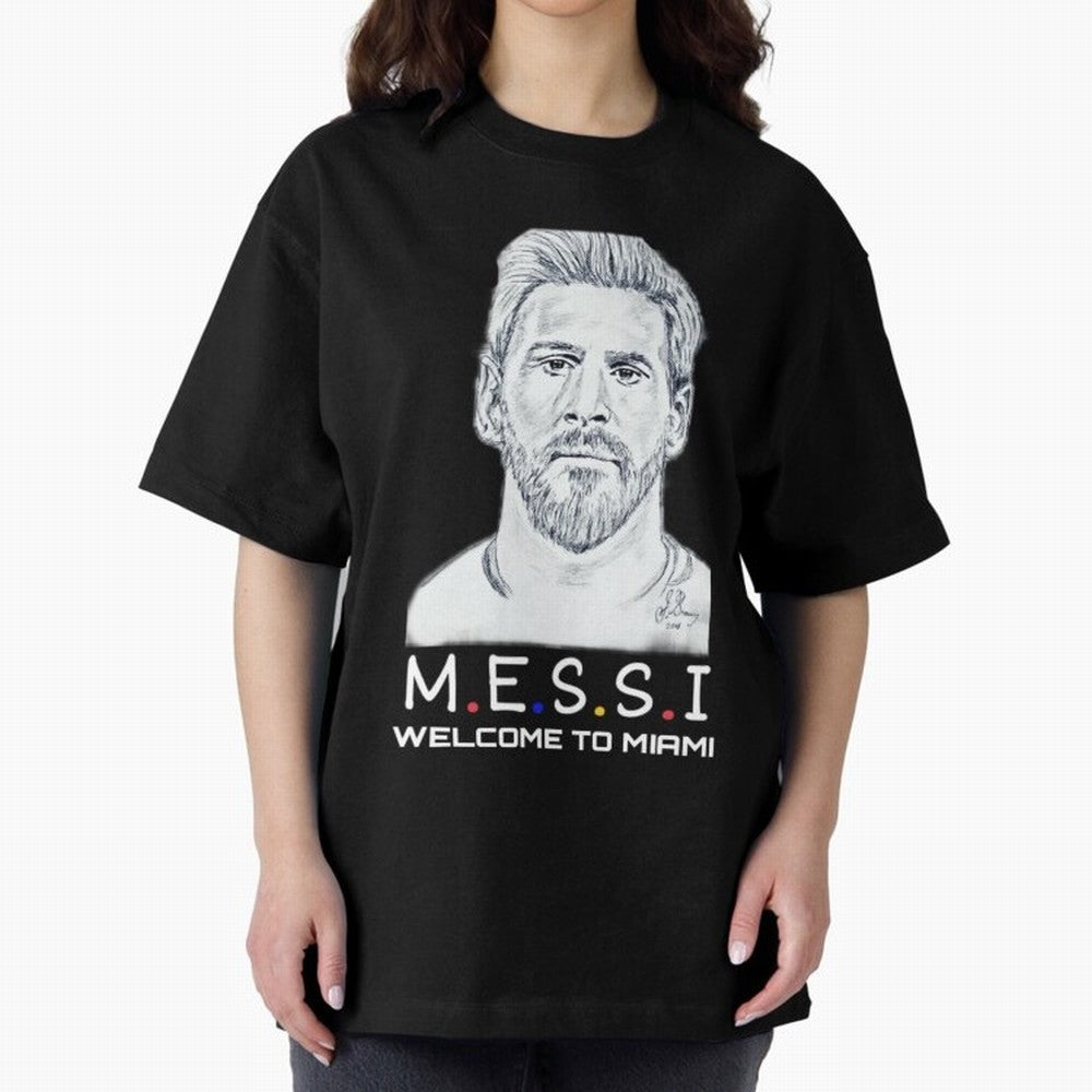 Lionel Messi, welcome to Miami Essential T-Shirt Stand with FIFA World Cup 2026 with Messi, CR7 and Mbappe, England, France and Netherlands Energy, Classic Soccer Heritage, Championship Pressure, Fan Loyalty and International Pride; Perfect for