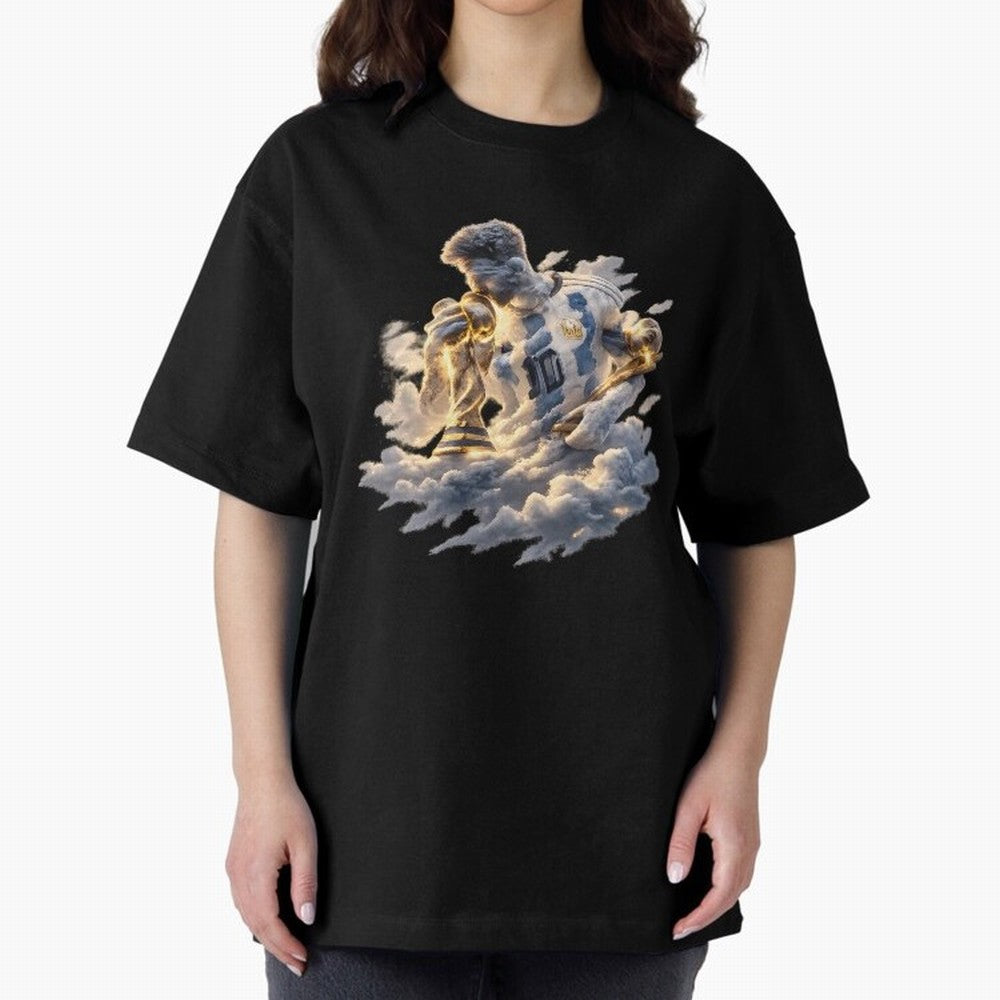 Lionel Messi ¨C Divine Number 10 Oversized T-Shirt Celebrate Classic Football Spirit in Global Football Passion for FIFA World Cup 2026 Group Stage, Highlighting Messi, Neymar and Mbappe, Argentina, Vintage Soccer Flavor, Modern Football Stars,