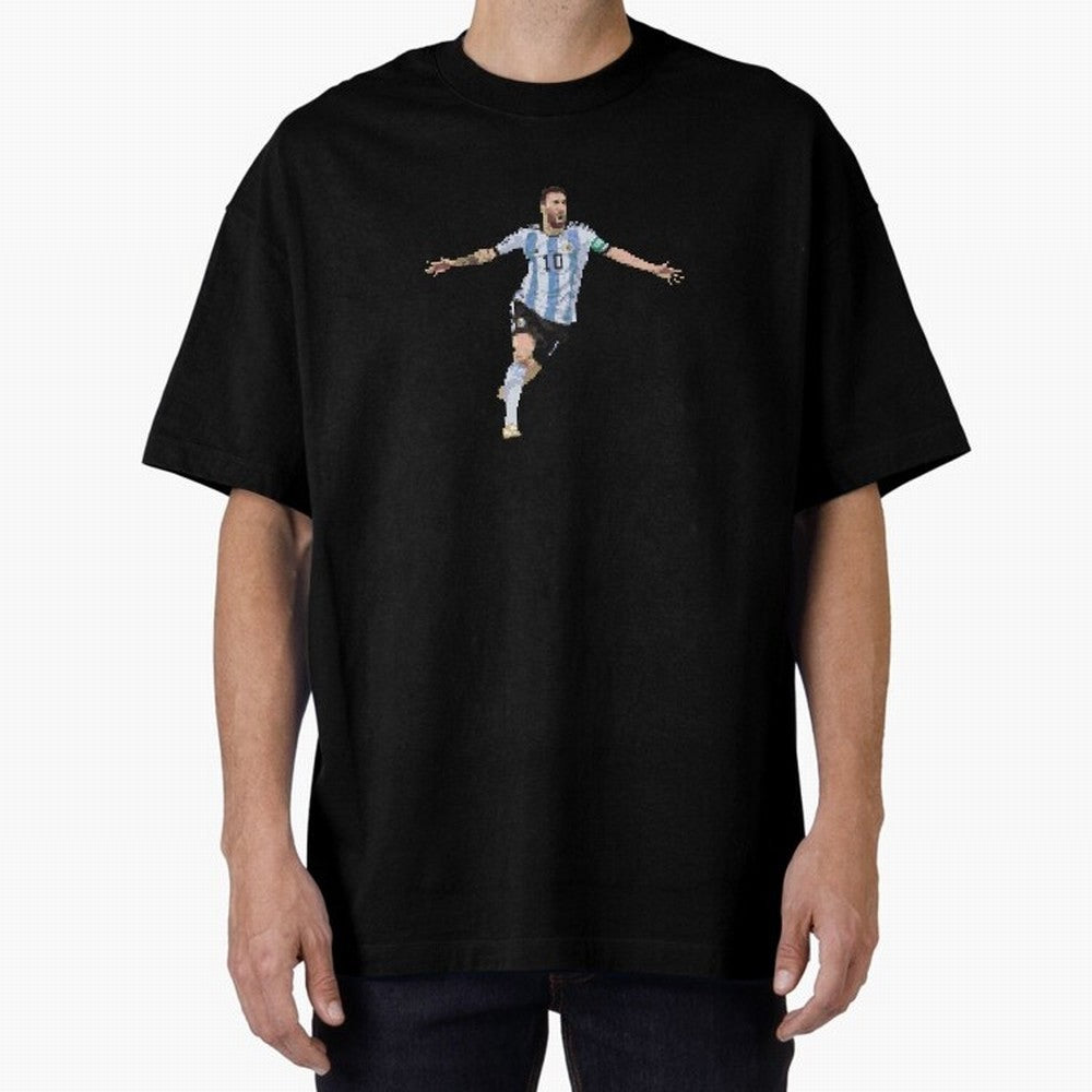 Lionel Messi Oversized T-Shirt Support Match Day Hype around FIFA World Cup 2026 Group Stage, Cristiano Ronaldo, Argentina, France and Brazil, Game Day Rituals, Football Legends, Country Pride and the Road to the Final; Perfect for Supporters Who