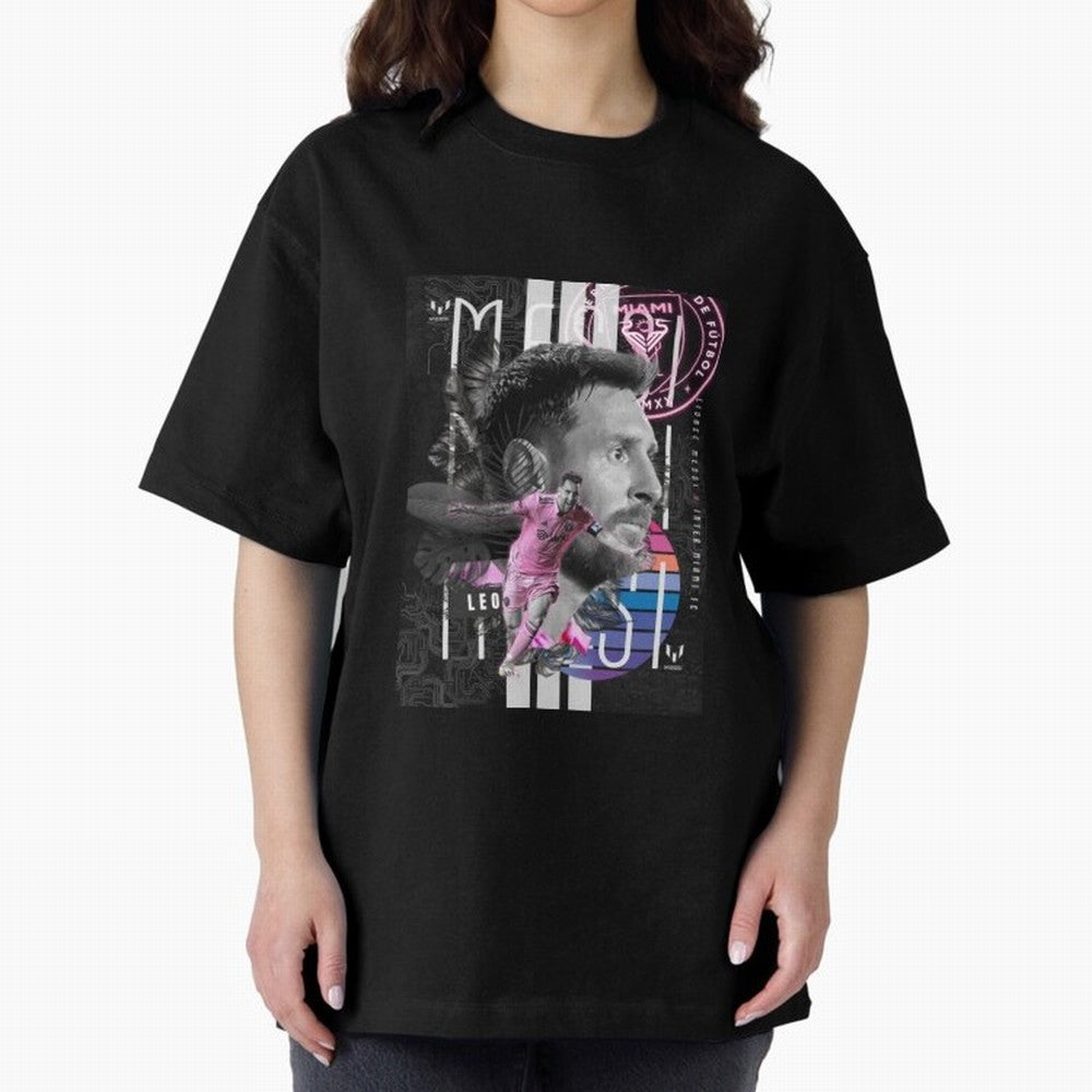 Inter Miami FC Messi Oversized T-Shirt Step into FIFA World Cup 2026 Built around Neymar, Argentina and Brazil Energy, Championship Spirit, Famous Goals, Roaring Crowds and International Football Unity; Great for Watch Parties, Sports Bars, Family